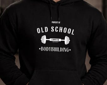 Old School Bodybuilding Hoodie Men | Vintage Gym Hoodie | Fitness Sweatshirt | Muscle Hoodie | Oversized Look | Retro Gym | CRUFER
