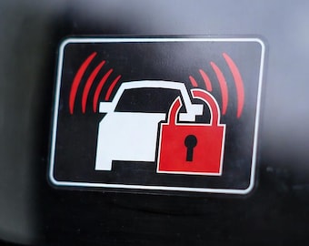 Car Alarm Warning Sticker Set of 4 | Anti Theft Car Security Decals | GPS Tracker Installed Stickers | Car Window Warning | CRUFER