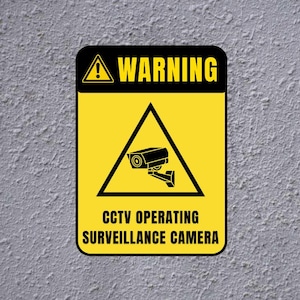 Warning Alarm Surveillance Metal Acrylic Plate Sign Security Camera System CCTV Anti-Theft Wall 24 Hour Video Set Home Property Safe Thieves