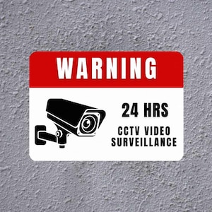 Warning Alarm Surveillance Metal Acrylic Plate Sign Security Camera System CCTV Anti-Theft Wall 24 Hour Video Set Home Property Safe Thieves
