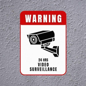 Warning Alarm Surveillance Metal Acrylic Plate Sign Security Camera System CCTV Anti-Theft Wall 24 Hour Video Set Home Property Safe Thieves