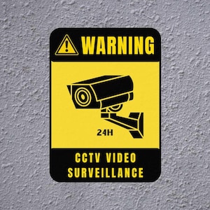 Warning Alarm Surveillance Metal Acrylic Plate Sign Security Camera System CCTV Anti-Theft Wall 24 Hour Video Set Home Property Safe Thieves