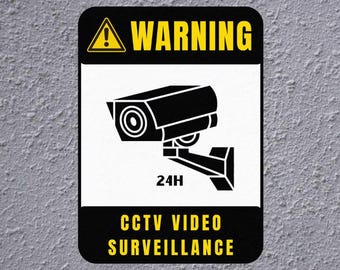 CCTV Warning Sign, Metal or Acrylic, 24 Hour Video Surveillance