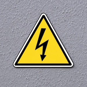 Sticker met waarschuwing voor elektrische schokken, waarschuwingsbord voor hoogspanning, sticker voor elektrische veiligheid, waterdicht vinyl, 4 stickers, 7 cm en 10 cm