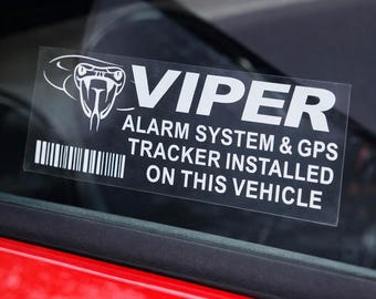 Car Alarm Sticker Set of 4 | Anti Theft Car Security Decal | GPS Tracking Warning Sticker | Vehicle Window Sign | Security System Vinyl