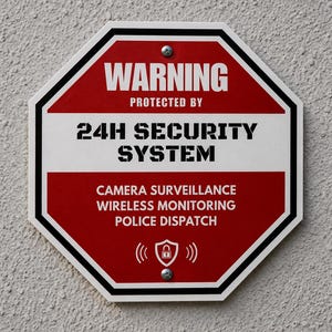Señal metálica de advertencia de seguridad CCTV / Señal de vigilancia las 24 horas / Advertencia de cámara de seguridad / Señal metálica para exteriores / Señal de protección de la propiedad
