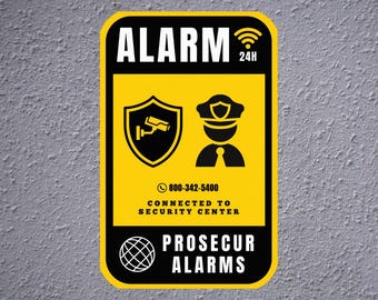 Security Camera System Warning Sign, Metal or Acrylic Plate