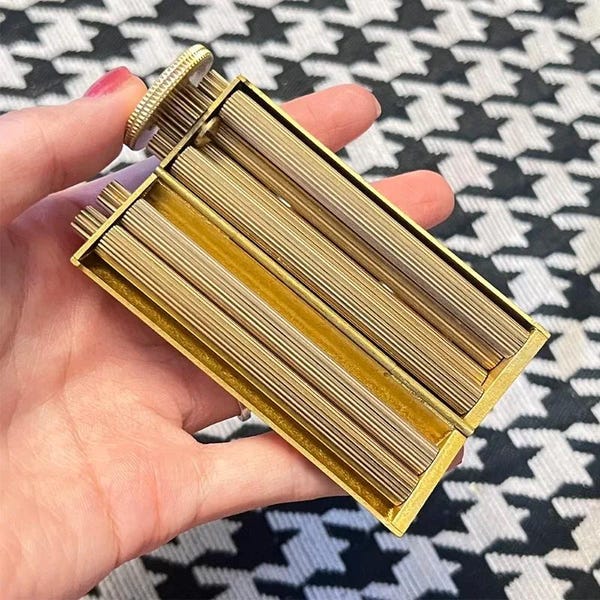 Vintage Brass Cigarette Roller 70mm – Handmade Tobacco Rolling Machine, Classic Retro Smoking Accessory