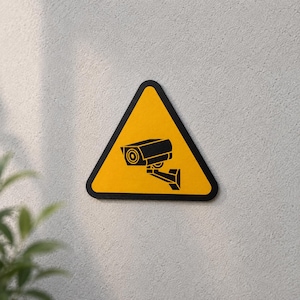4 x CCTV-waarschuwingssticker, beveiligingscamera-sticker, bewakingsbord, waterdichte vinylsticker, beveiligingsbord voor huis, garage, poort en kantoor