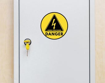 High Voltage Warning Stickers, Electric Shock Hazard Decals (Set of 4)