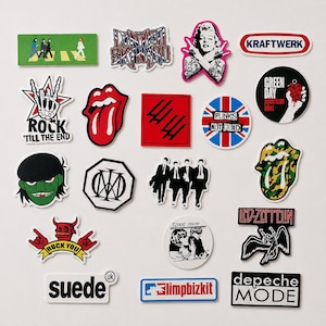 100 st rockbandklistermärken, vattentäta vinyldekaler för laptop, vattenflaska, gitarr, skateboard och bagage, pop metal punk bild 5