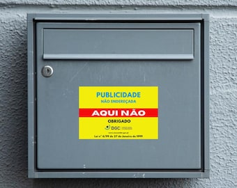 No Junk Mail Stickers (Portuguese, 2 Pack)