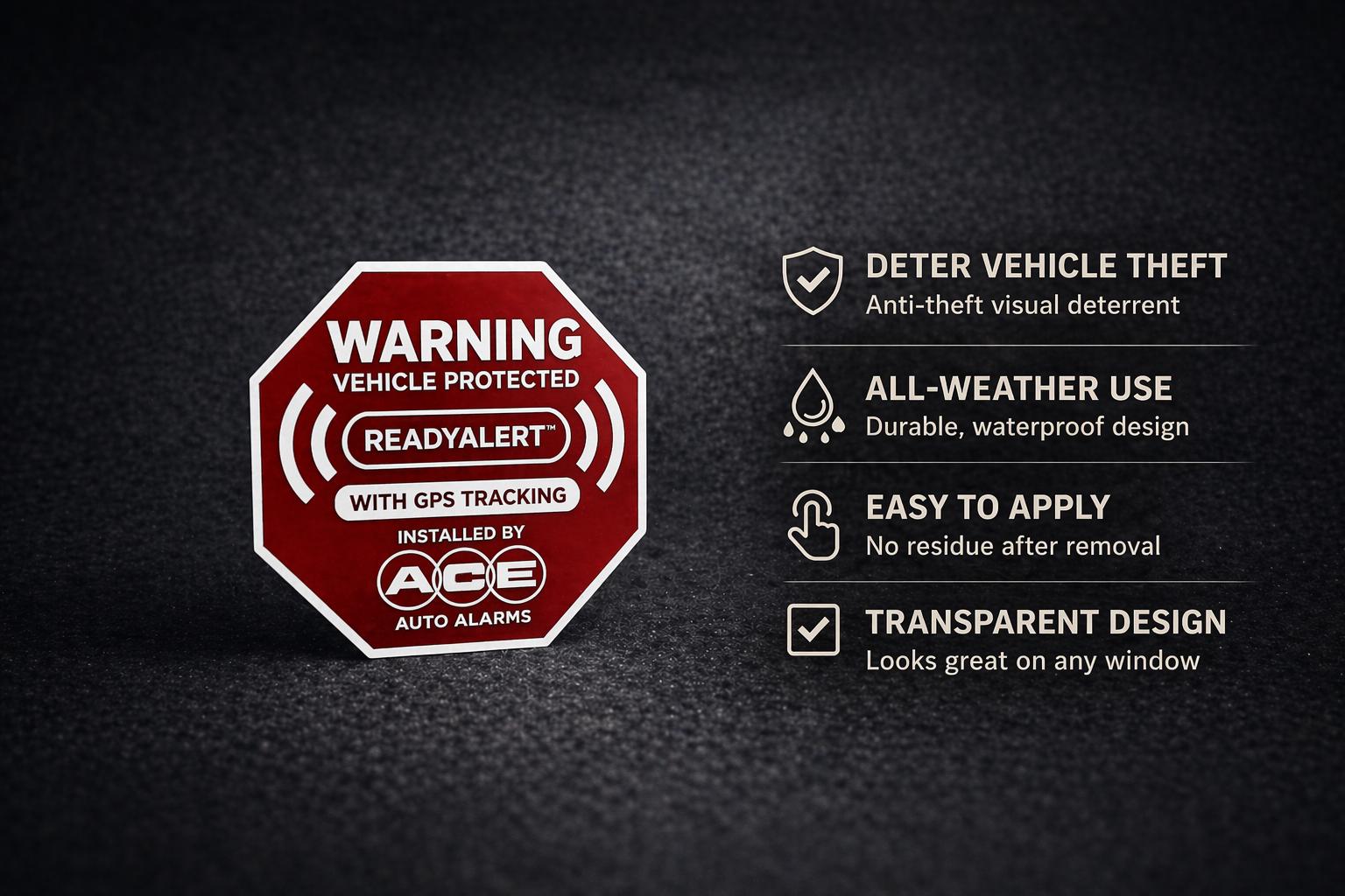 Car Alarm Warning Sticker, GPS Tracking Decal, Anti Theft Car Sticker ...