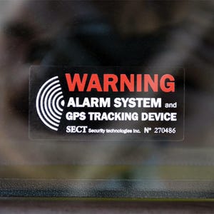 Car Alarm Sticker GPS Tracking Warning Decal | Anti Theft Security Car Window Sticker | Vehicle Protection Sign | Set of 4 image 3