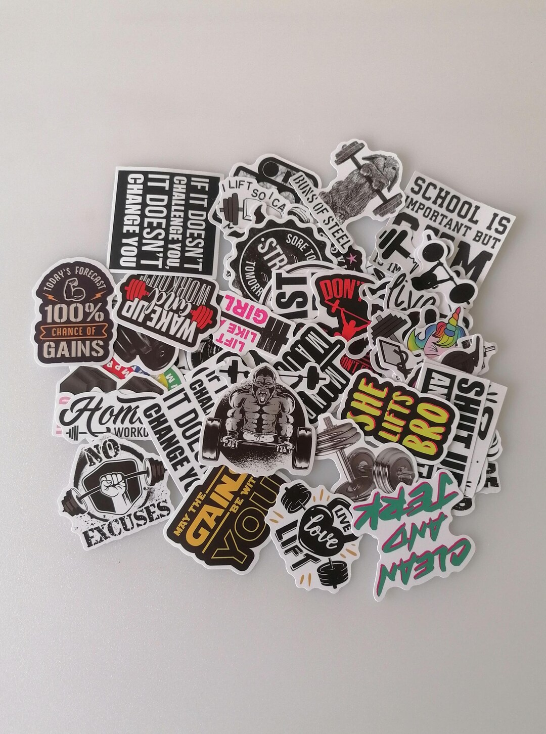 Motivational Fitness Stickers: Gym, Workout Quotes - 50 PCS - Etsy