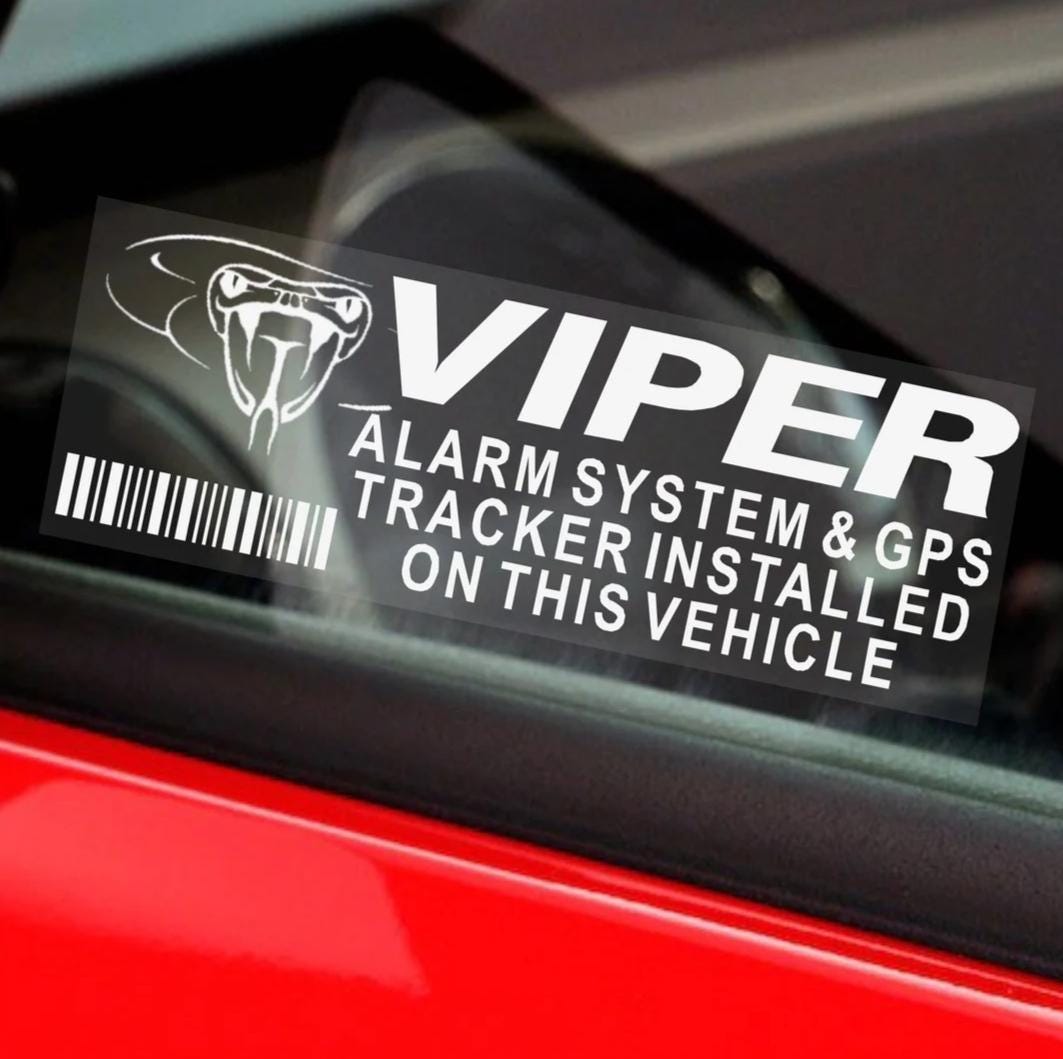 Platinum Place 5 x Alarm and Immobiliser Fitted Stickers-30mmx87mm-LIGHTNING DESIGN