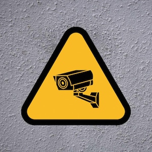4 x Warning Alarm Surveillance Stickers Decals Pack Set Security Camera System CCTV Anti-Theft Adhesive Wall Property Vinyl 24 Hour Video