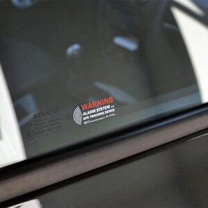 Car Alarm Sticker GPS Tracking Warning Decal | Anti Theft Security Car Window Sticker | Vehicle Protection Sign | Set of 4 image 5