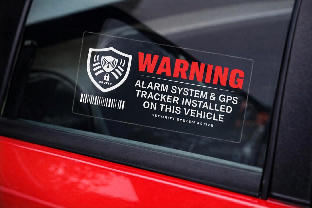 Car Alarm Sticker Set of 4 | Anti Theft Car Security Decal | GPS ...