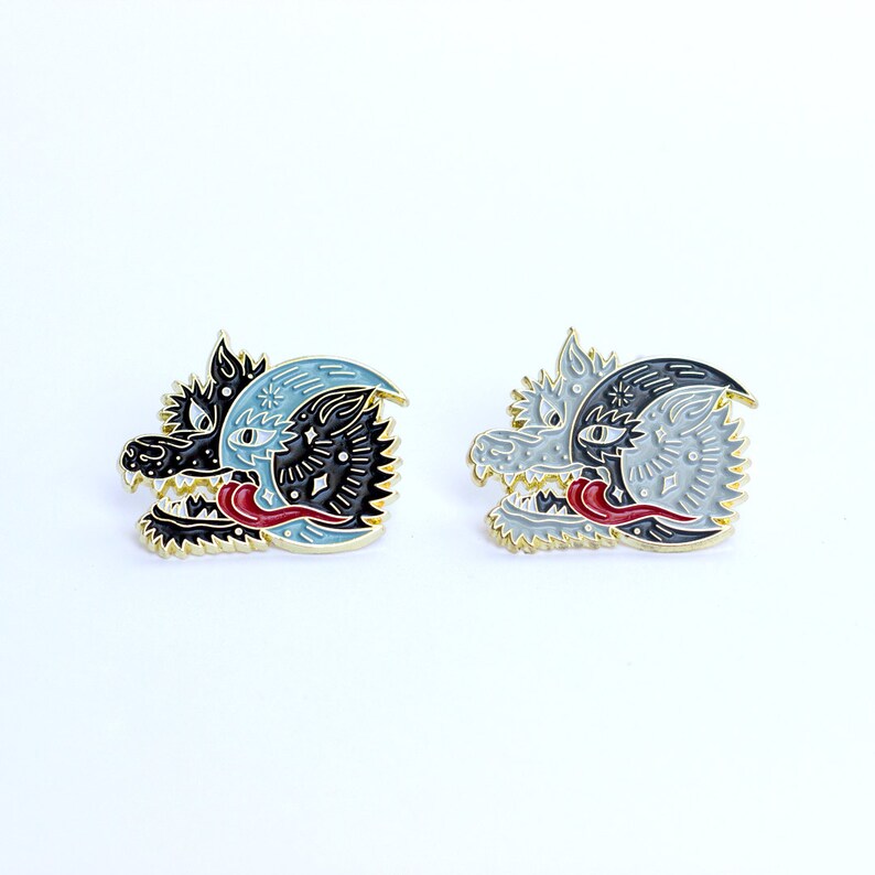 Night Wolf Enamel Pin Enamel Pin Enamel Pin Wolf Lapel Pin | Etsy