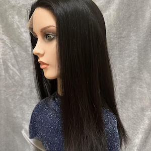 Lace Top Wigs None Layer Sheitel Natural Black European Human Hair Swiss HD Lace Invisible Jewish Kosher Wig Gift for Women