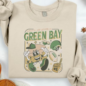 Embroidered Green Bay Football Cheesehead Shirt, Green Bay Game Day Sweatshirt, Funny Cheesehead Mascot Tee, Green Bay Fan Gift Hoodie