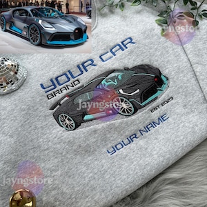 Car Guy Sweatshirt – Custom Car Hoodie – Personalized Embroidered Car Gift – Car Photo Sweatshirt for Menccc