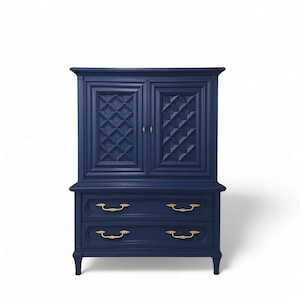 Choose Your Color! Free Shipping! Thomasville Hollywood Glam Dresser – Shabby Chic French Provincial Highboy Chest in Black, Pink, White