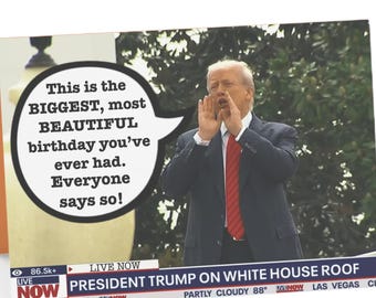 Tarjeta de cumpleaños divertida de Donald Trump / Meme MAGA B-Day