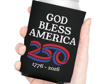 250e verjaardag Amerika blikje Coozie | Patriotic Semiquincentennial drankje Koozie, blikjeskoelerhoes