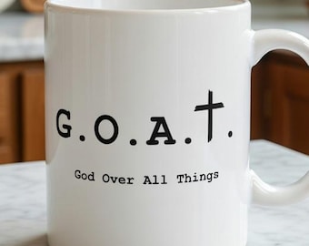 Taza de café cristiana GOAT / Regalo inspirador de fe