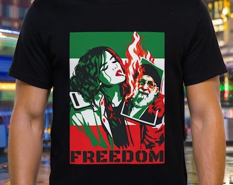 Camiseta de mujer iraní encendiendo un cigarrillo / Camiseta de protesta por un Irán libre, régimen antiislámico, protesta por la libertad de Persia