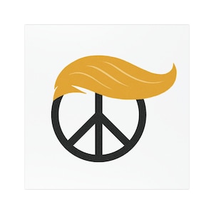 Trump Peace Sign Bumper Magnet | Political Car Decal for Trump Fans, 5 inches