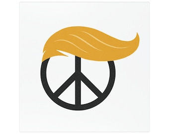 Trump Peace Sign | Bumper Magnet | MAGA Peacemaker Car Decal, Trump Hair 5x5