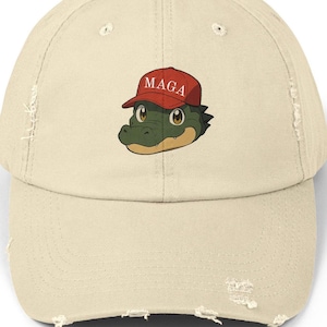 Alligator Wearing MAGA Hat | Distressed Hat
