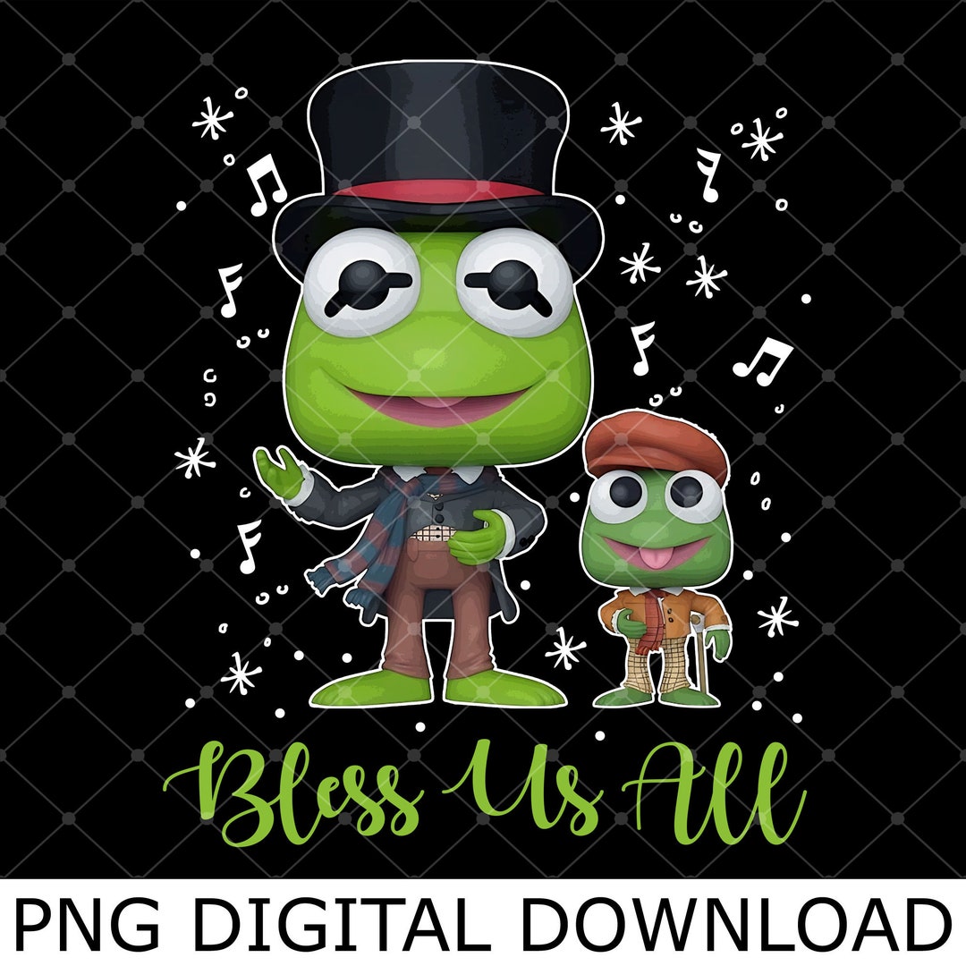 Retro Kermit the Frog and Tiny Tim Bless Us All Png Muppet Etsy