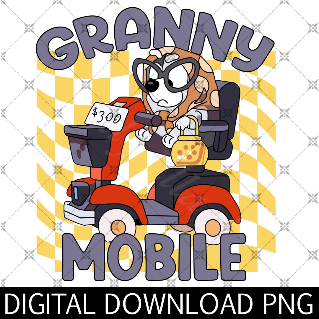 Muffin Granny Mobile Png, Muffin Window Png, Bluey Car Png, Muffin