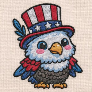 独立記念日の動物柄スウェットシャツ、水彩画風のキュートな愛国的な刺繍スウェットシャツ、独立記念日のパーソナライズギフト