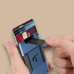 Portefeuille minimaliste pour homme – Portefeuille en aluminium fin et extensible