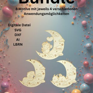 Laserdatei Bundle, 8 Motive, Geburtsdaten, Personalisiertes Baby Holzschild, Vorlagen Geburt, Geburt, Taufe Geschenkidee, Geburtstag
