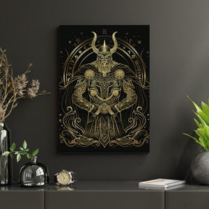 Odin Viking Warrior Poster, Matte Wall Art Print, Norse Mythology Decor, Scandinavian Home Design, Fantasy Art for Gamers