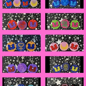 Senshi Bows and Planetary Symbols Keychains - GIFT