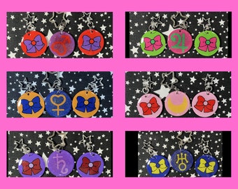 Breloczki z łukami Senshi i symbolami planetarnymi - PREZENT