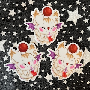 Bubble Tea Moogle Die-Cut Sticker -GIFT - Weather/Waterproof