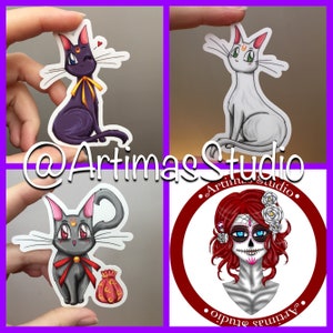 Sailor Moon - Luna, Artemis and Diana stickers - gift - weather proof
