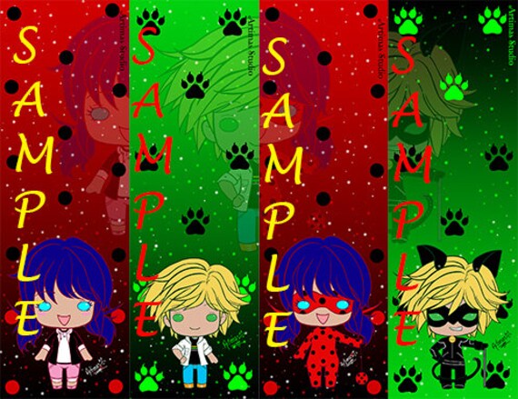 Miraculous Ladybug Chibi Bookmarks Marinette Adrien Ladybug Catchat Noir Gift