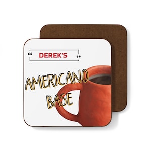 Juego de posavasos, regalo personalizado para amantes del café americano, posavasos con base de cartón duro, posavasos para café, posavasos para bebidas, posavasos de café personalizados