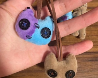 Sally Face Handmade plush doll Ornament, Cat Shape Sal Fisher and Larry Johnson Charm, Sally Face inspired, Customizable Plush