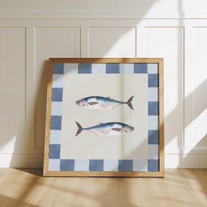 Vintage Tuna Fish Print, Retro Tuna Poster, Coastal Kitchen Tuna Art, Nautical Seafood Wall Decor, Fishing Gift For Home