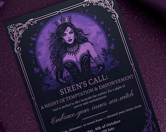 Ursula Siren Party Invitation: Girls' Night, Villain Theme (Digital Download)